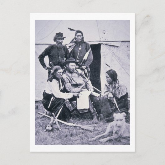 Generaal George A. Custer (1839-76) met zijn India Briefkaart (Voorkant)