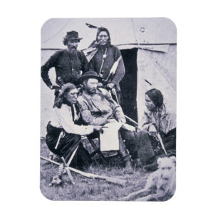Generaal George A. Custer (1839-76) met zijn India Magneet