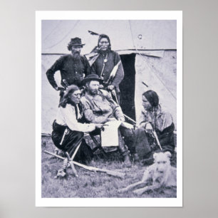 Generaal George A. Custer (1839-76) met zijn India Poster