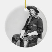 Generaal George A. Custer (foto van B/W) Keramisch Ornament (Achterkant)