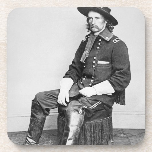 Generaal George A. Custer (foto van B/W) Onderzetter (Voorkant)