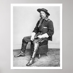 Generaal George A. Custer (foto van B/W) Poster