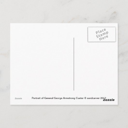 Generaal George Armstrong Custer Briefkaart (Achterkant)