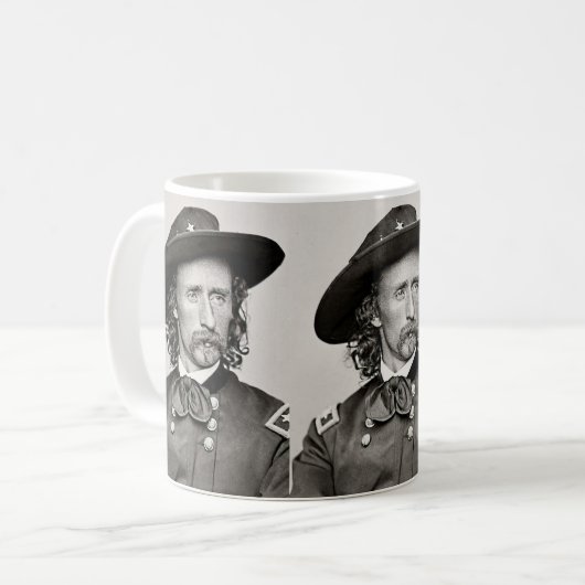 Generaal George Armstrong Custer door Charles Mead Koffiemok (Voorkant links)