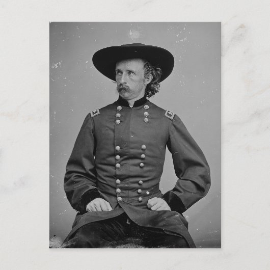 Generaal George Armstrong Custer door Mathew Brady Briefkaart (Voorkant)