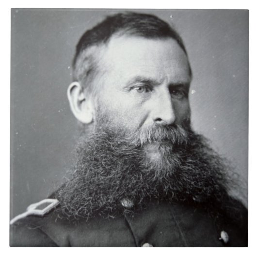 Generaal George Crook (foto van B/W) Tegeltje (Voorkant)