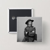 Generaal George Custer 1 Vierkante Button 5,1 Cm (Voorkant /achterkant)