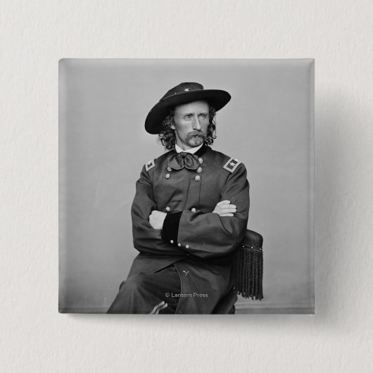 Generaal George Custer 1 Vierkante Button 5,1 Cm (Voorkant)