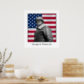 Generaal George S. Patton en de Amerikaanse vlag Poster (Keuken)