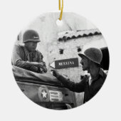 Generaal George S. Patton en Kolonel Lyle Bernard Keramisch Ornament (Voorkant)