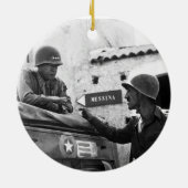 Generaal George S. Patton en Kolonel Lyle Bernard Keramisch Ornament (Achterkant)