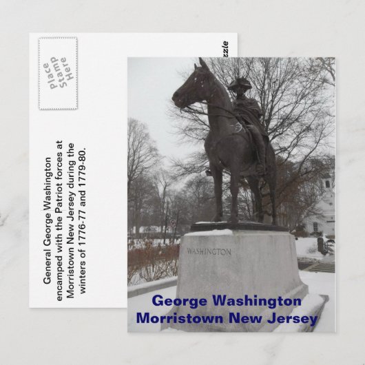 Generaal George Washington bij Morristown Briefkaart (Voorkant / Achterkant)