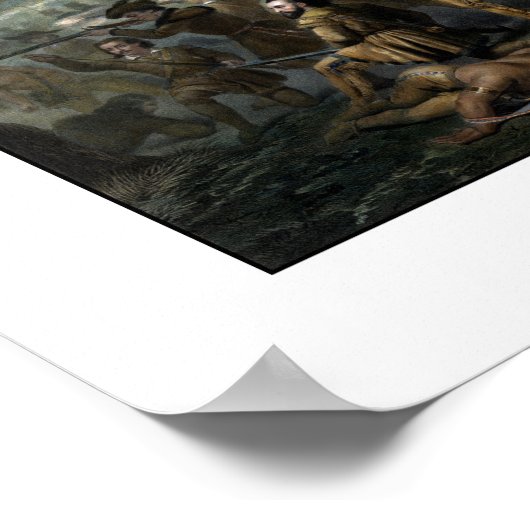 Generaal George Washington in Battle Poster (Hoek)