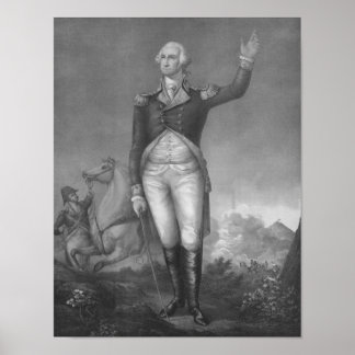 Generaal George Washington in een eenvormige litho Poster