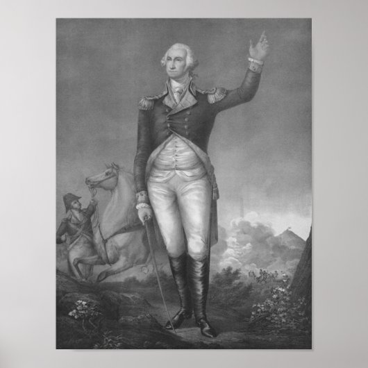 Generaal George Washington in een eenvormige litho Poster (Voorkant)