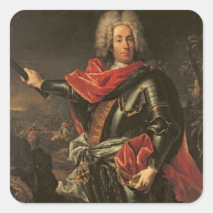 Generaal graaf Johann Matthias von der Schulenburg Vierkante Sticker