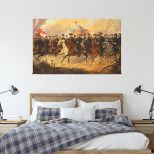 Generaal Grant en zijn generaals Burgeroorlog Kuns Canvas Afdruk