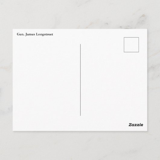Generaal James Longstreet Briefkaart (Achterkant)