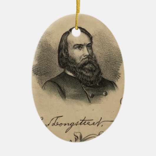 Generaal James Longstreet Keramisch Ornament (Voorkant)