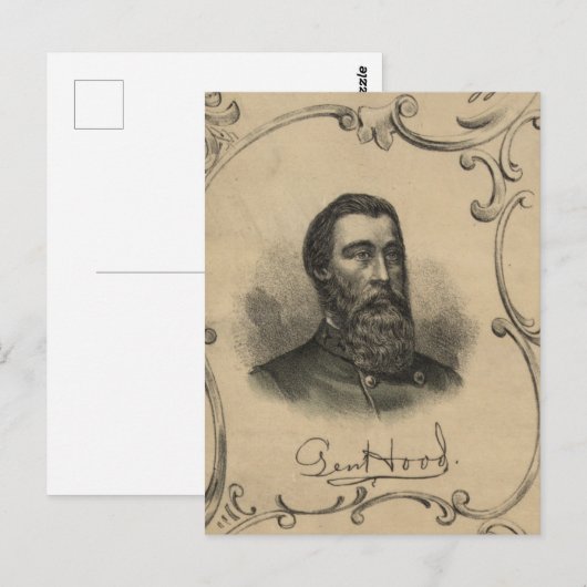 Generaal John B. Hood Briefkaart (Voorkant / Achterkant)