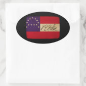 Generaal Lee Hoofdkwartier Vlag met handtekening Ovale Sticker (Tas)