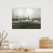 Generaal Lincoln Steamboot voor de kust van Massac Poster (Keuken)