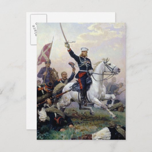 Generaal M.D. Skobelev in het Russisch-Turks Briefkaart (Voorkant / Achterkant)