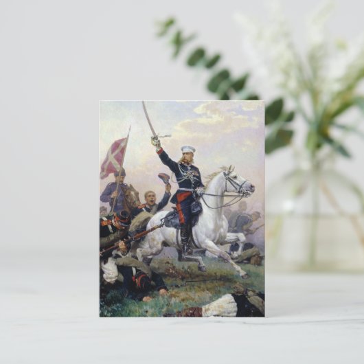 Generaal M.D. Skobelev in het Russisch-Turks Briefkaart (Staand voorkant)