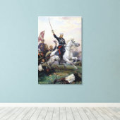 Generaal M.D. Skobelev in het Russisch-Turks Canvas Afdruk (Insitu (Houten vloer))