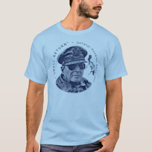 Generaal MacArthur I zal terugkeren (Blauwe Afdruk T-shirt