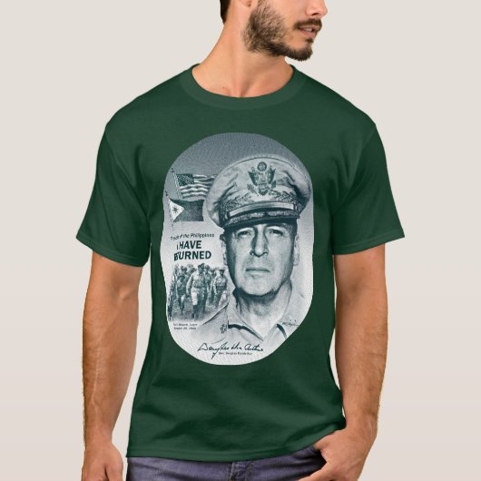 Generaal MacArthur I's teruggekeerd (Bluegreen Pri T-shirt (Voorkant)