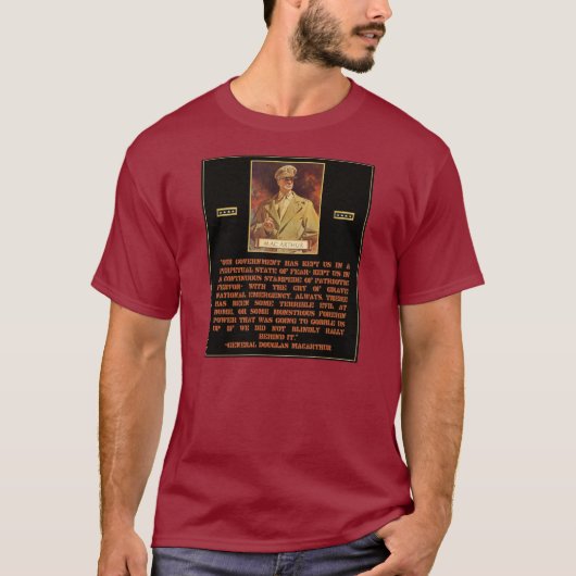 Generaal MacArthur Quote: Regering T-shirt (Voorkant)