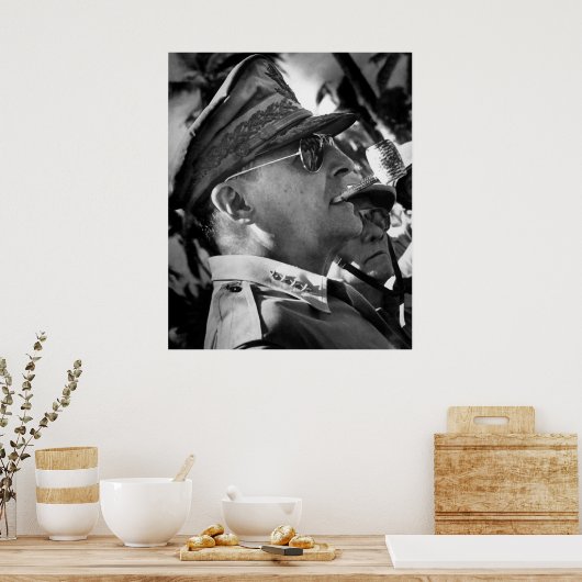 Generaal MacArthur — US War Hero Poster (Keuken)