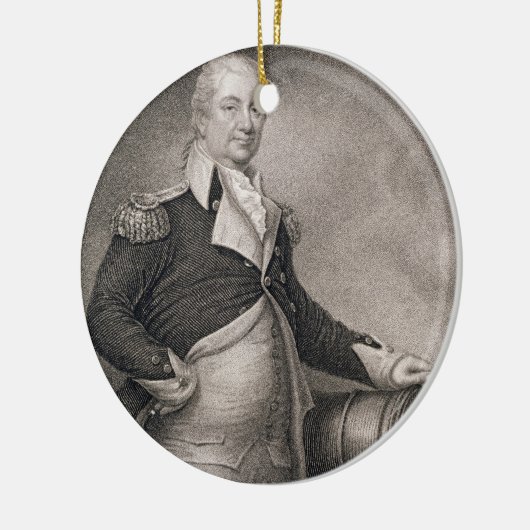 Generaal-majoor Henry Knox (1750-1806), gegraveerd Keramisch Ornament (Links)