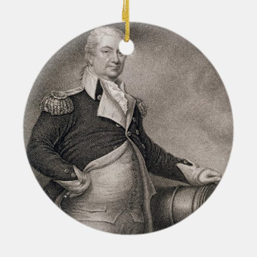 Generaal-majoor Henry Knox (1750-1806), gegraveerd Keramisch Ornament (Achterkant)
