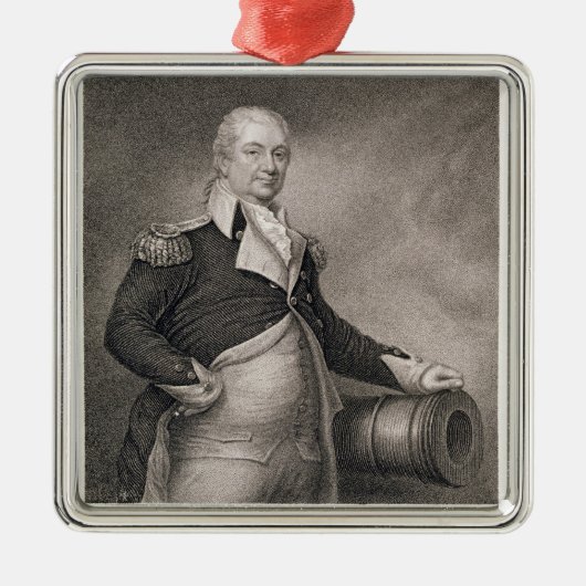 Generaal-majoor Henry Knox (1750-1806), gegraveerd Metalen Ornament (Voorkant)