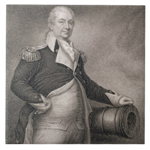 Generaal-majoor Henry Knox (1750-1806), gegraveerd Tegeltje