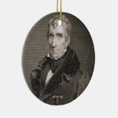 Generaal-majoor William Henry Harrison, gegraveerd Keramisch Ornament (Rechts)