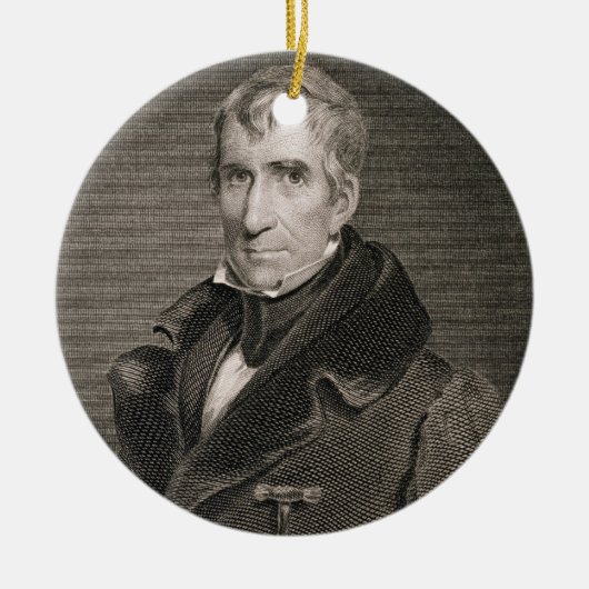 Generaal-majoor William Henry Harrison, gegraveerd Keramisch Ornament (Voorkant)