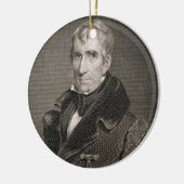 Generaal-majoor William Henry Harrison, gegraveerd Keramisch Ornament (Links)