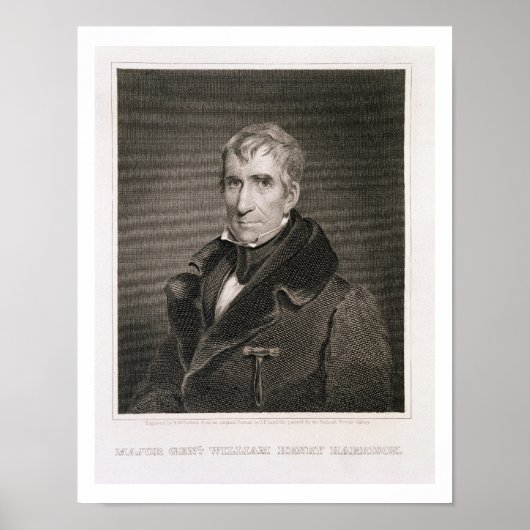Generaal-majoor William Henry Harrison, gegraveerd Poster (Voorkant)
