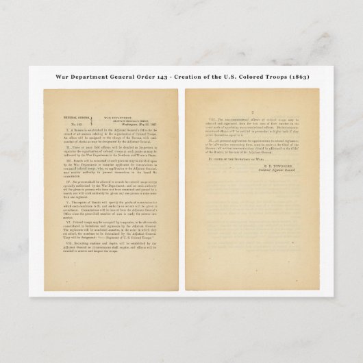 Generaal Orde van de Oorlog 143 Goudde Troops Briefkaart (Voorkant)