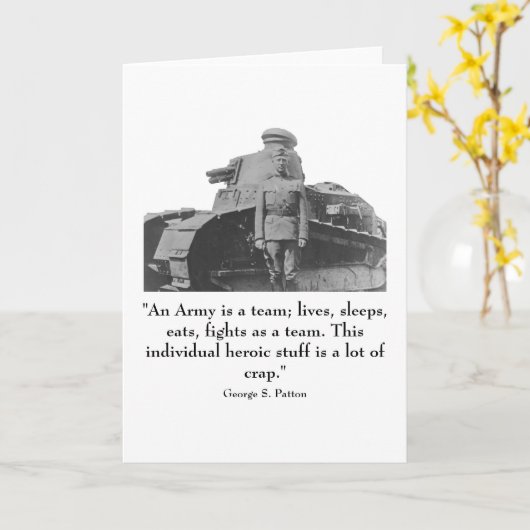 Generaal Patton en citaat Kaart (Gele Bloem)