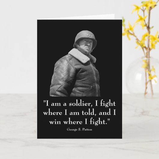 Generaal Patton en citaat Kaart (Gele Bloem)