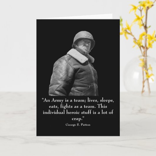 Generaal Patton en citaat Kaart (Gele Bloem)