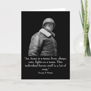 Generaal Patton en citaat Kaart