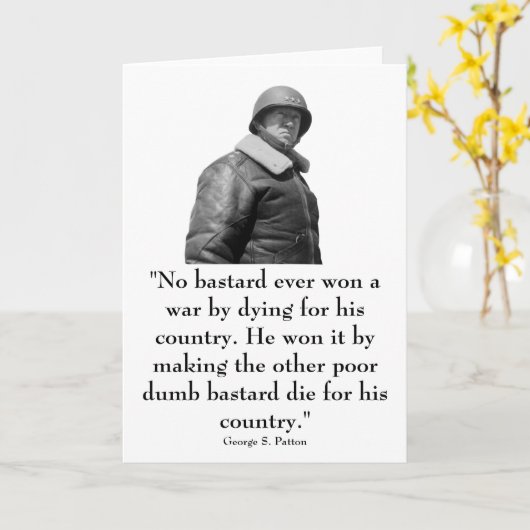 Generaal Patton en citaat Kaart (Gele Bloem)