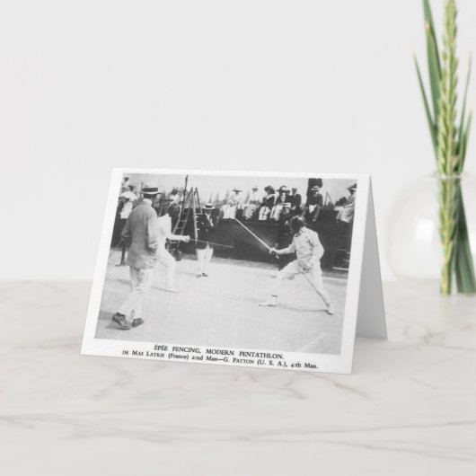 generaal Patton Epee Fencing Note Kaart (Voorkant)