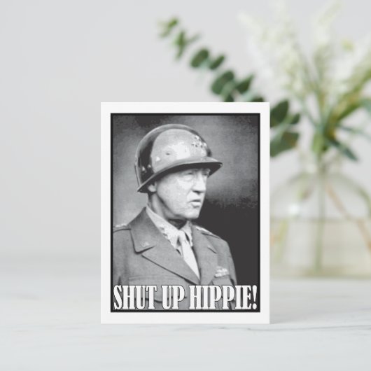 Generaal Patton zegt dat Hou je kop. Briefkaart (Staand voorkant)