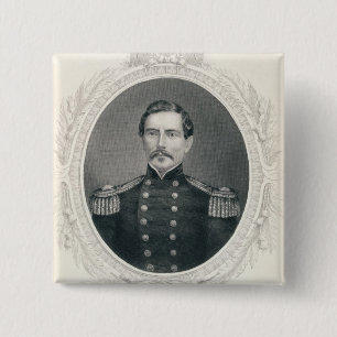 Generaal Pierre Gustave Toutant Beauregard Vierkante Button 5,1 Cm